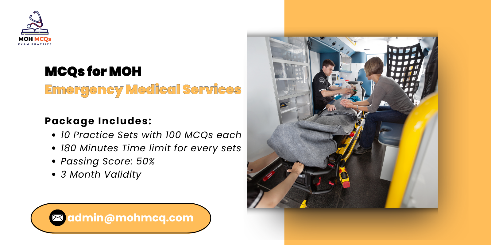 MCQs for MOH Emergency Medical Services