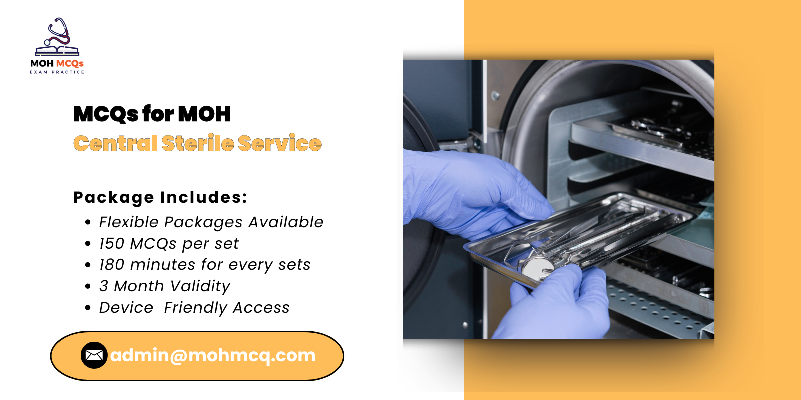 MCQs for MOH Central Sterile Service