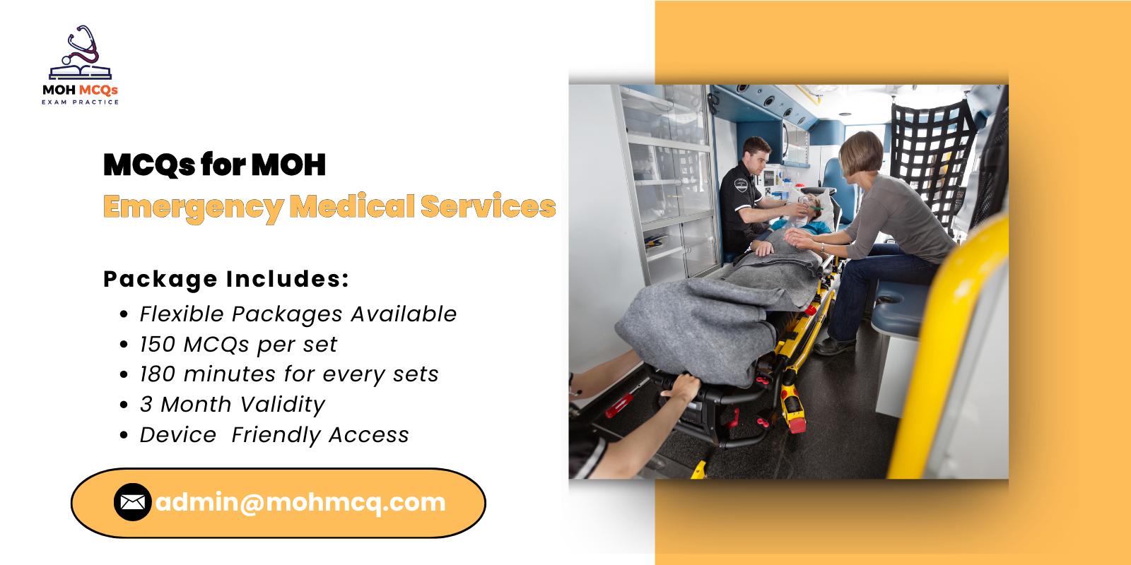 MCQs for MOH Emergency Medical Services
