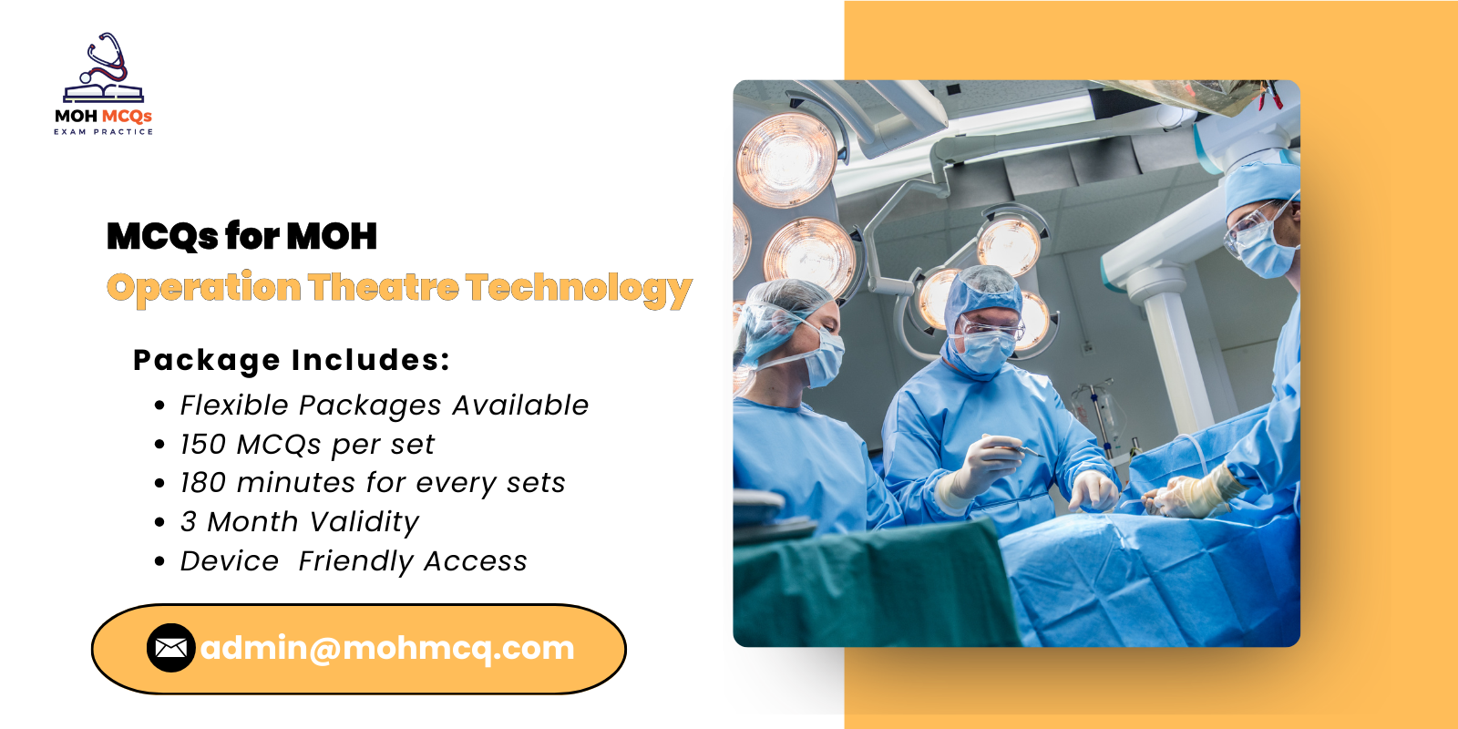 MCQs for MOH Operation Theatre Technology