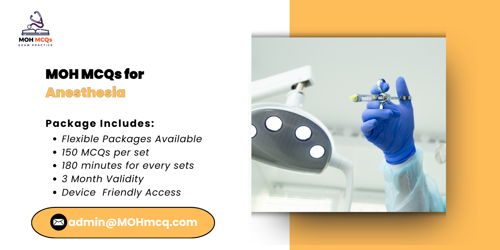 MOH MCQs for Anesthesia